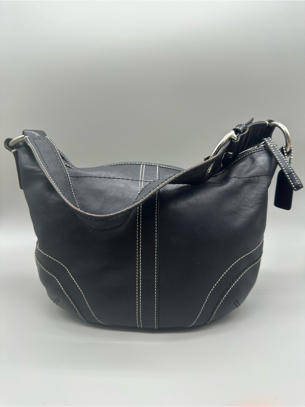 Coach SoHo Leather Hobo Bag with Contrast Stitching